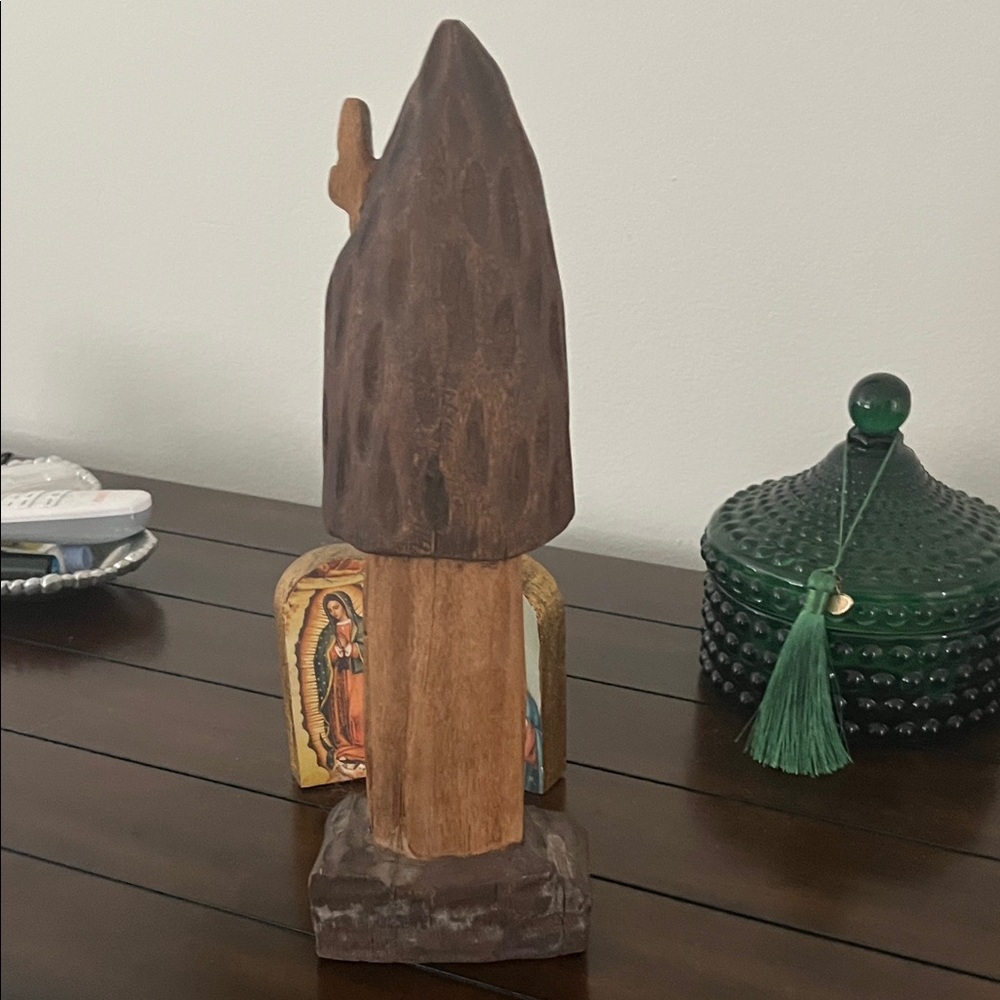 Vintage / Antique Handcarved Hardwood Ecuadorian with Golden Rosary & Cross - Picture 9 of 12